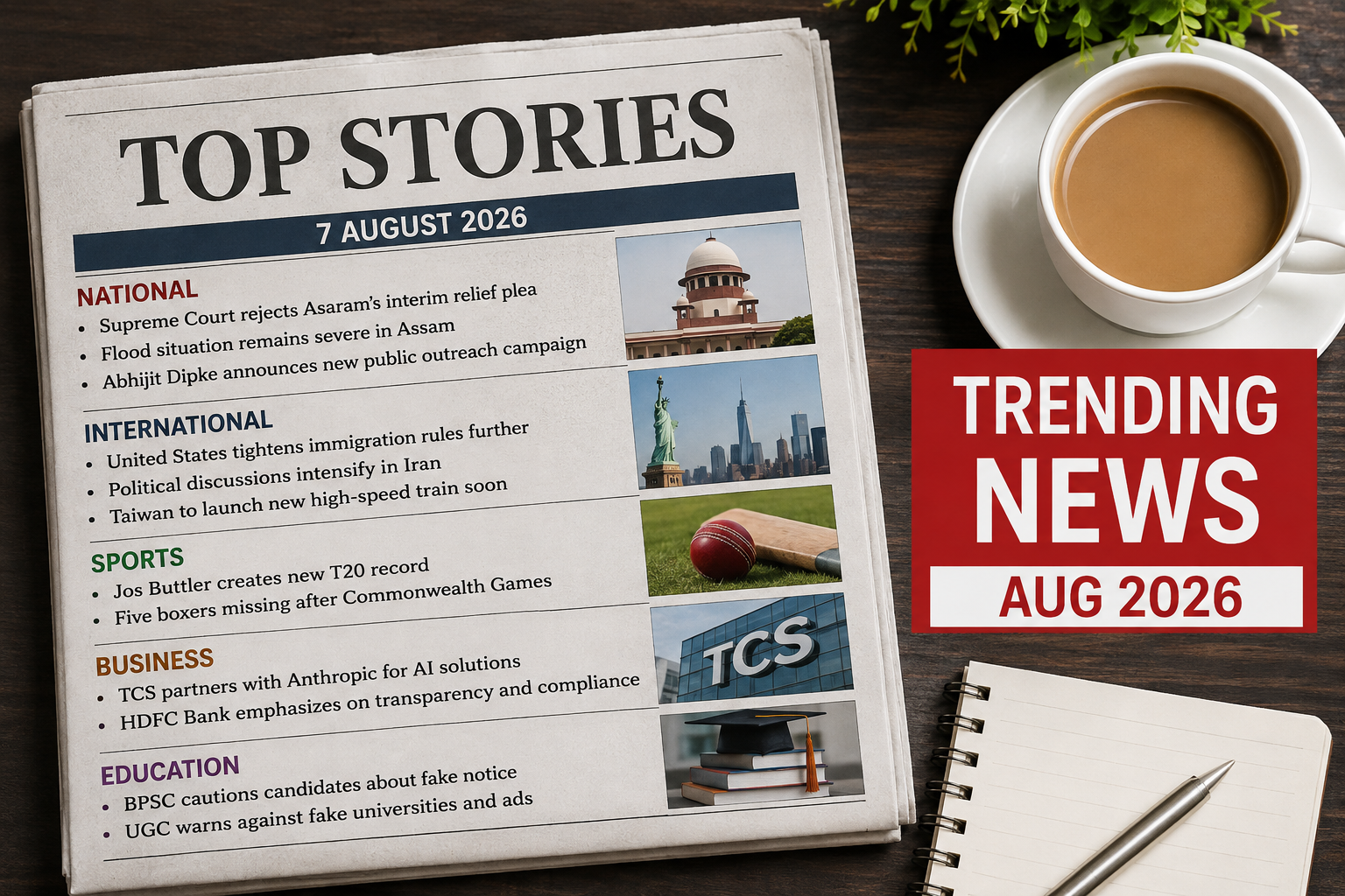 Trending News Aug 2026: आज की 10 बड़ी खबरें